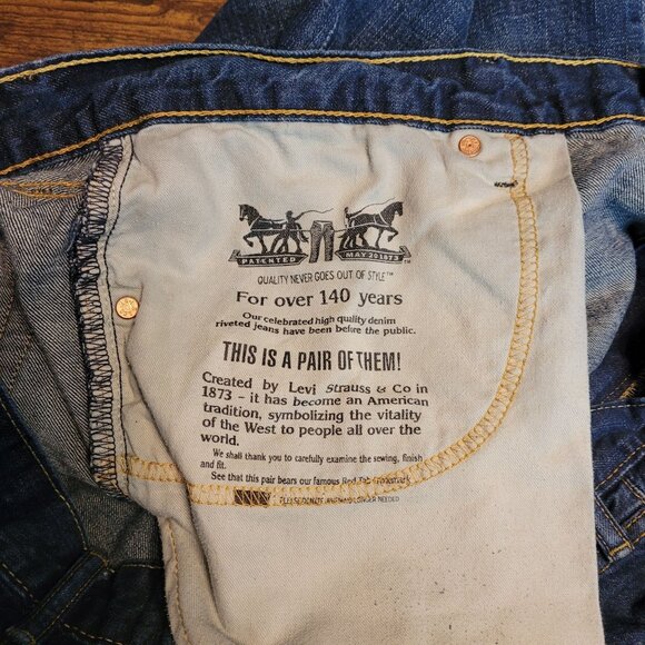 Levi's Jeans 44x30 Measures 42x28 Relaxed Straight 559 Medium Dark Wash Western - Picture 4 of 10